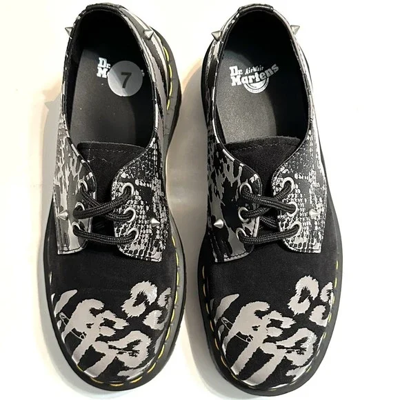Dr. Martens 1461 ANIMAL CLASH LEATHER & SUEDE PLATFORM SHOES Women’s Size 7